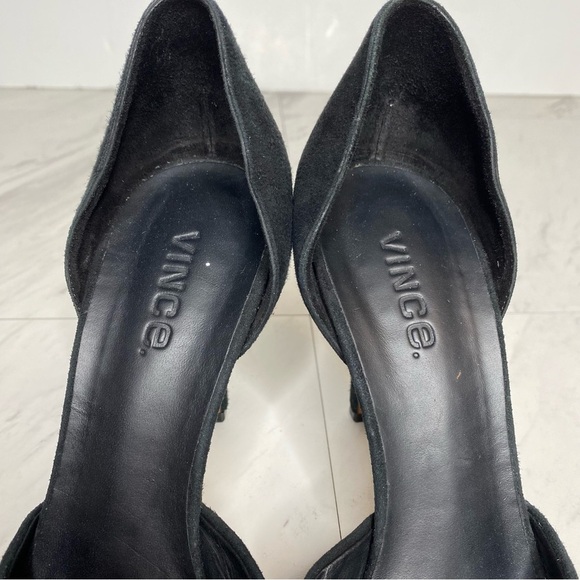 Vince D’Orsay Pointy Toe Black Suede Pump 7 1/2 M - Picture 12 of 15